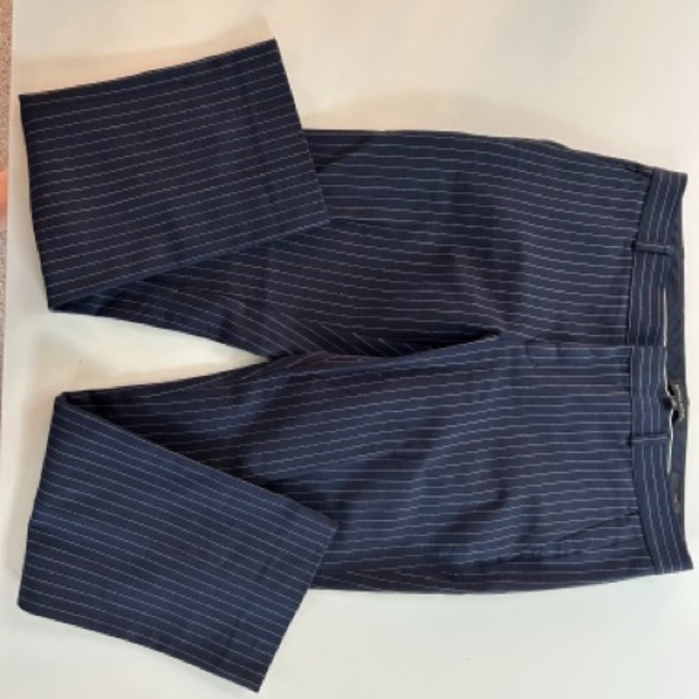 Banana Republic Ryan Navy Blue Pinstripe Pant, Size 10
